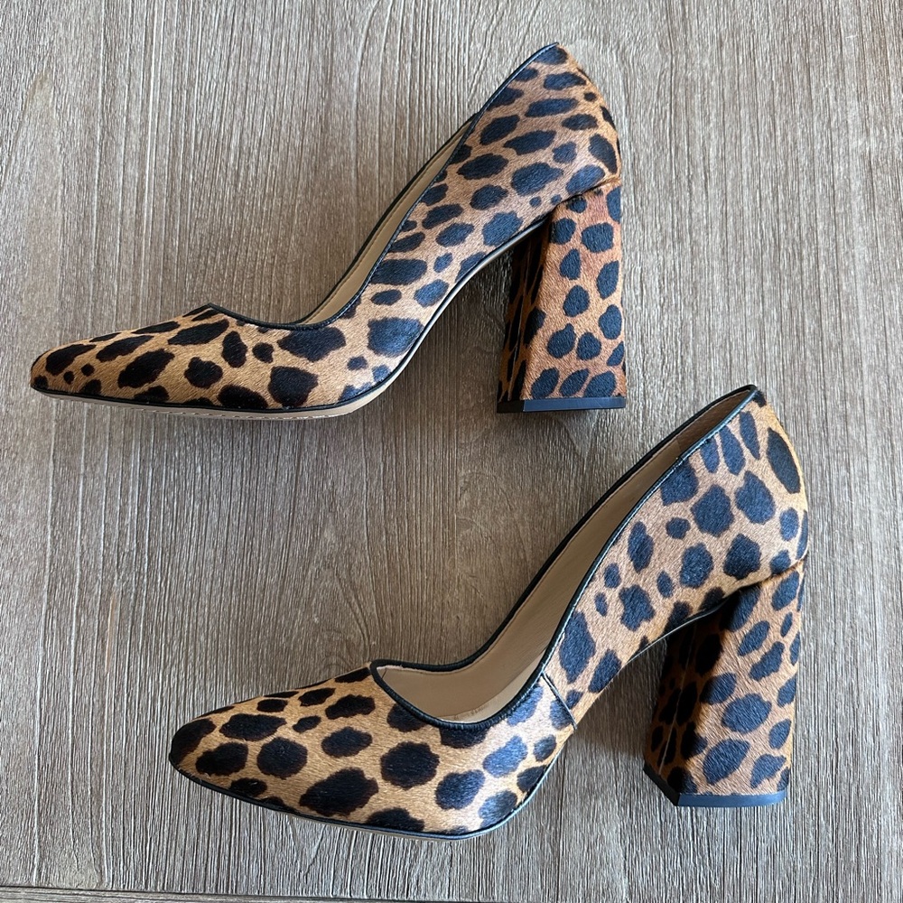 Vince Camuto Talise2 Cow-Hair Block Heels Leopard 10 NWB - Picture 4 of 14